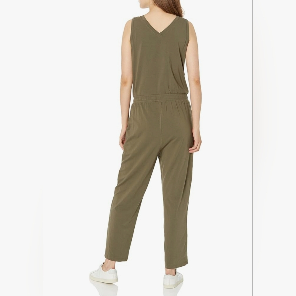 Calvin Klein Olive Green Sleeveless V-Neck Jumpsuit Size Large NWT - Picture 12 of 15